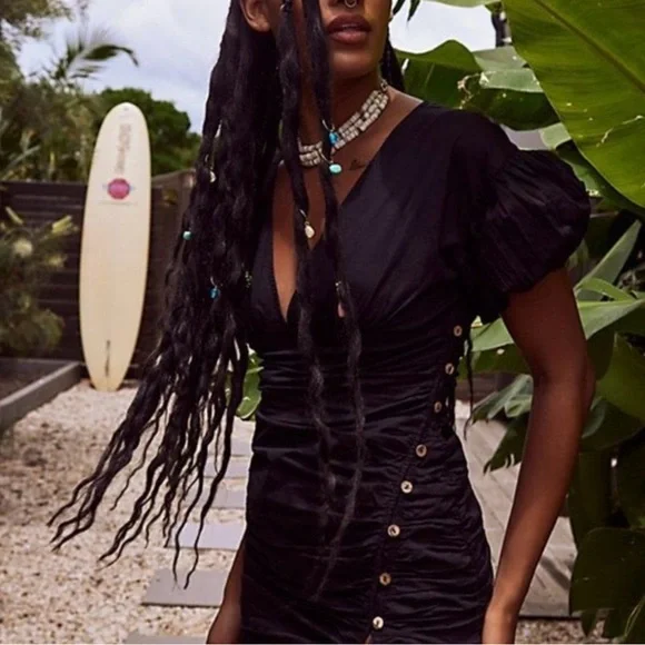 Free People Women’s Black Tastemaker Dress Size M - Picture 2 of 8